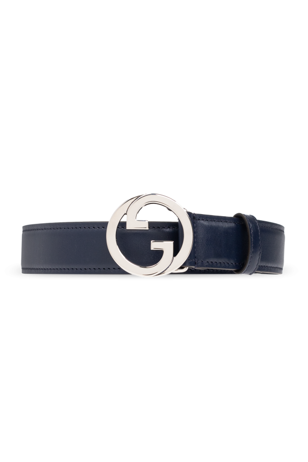 Navy blue Belt with logo Gucci gucci trays for men Biname fmedShops Australia